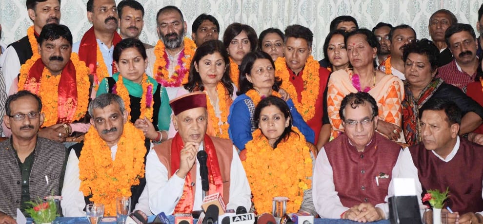 prem kumar dhumal statement over municipal corporation shimla election