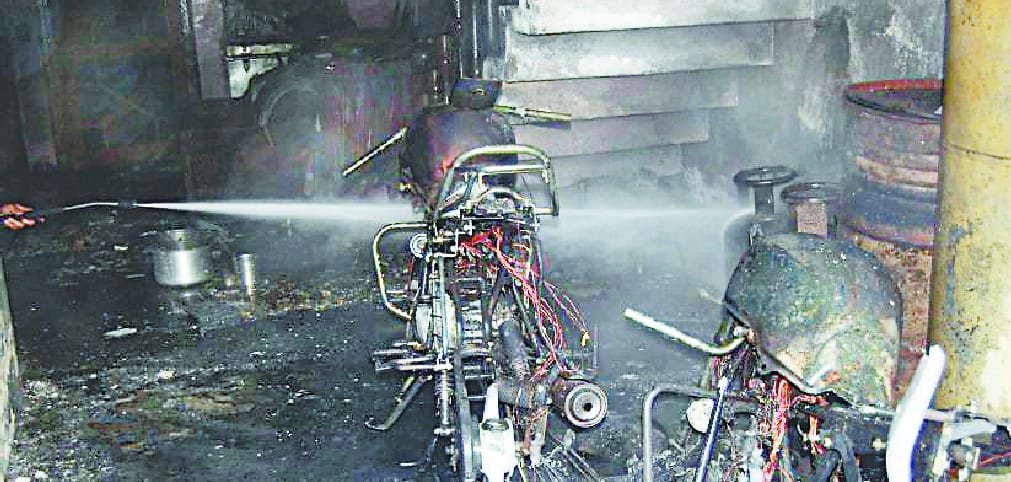 Burning Fire in Preparation of Birthday Party, Two Scorches