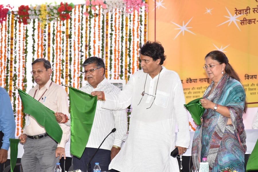 rail minister suresh prabhu inaugurates various rail projects in rajasthan 