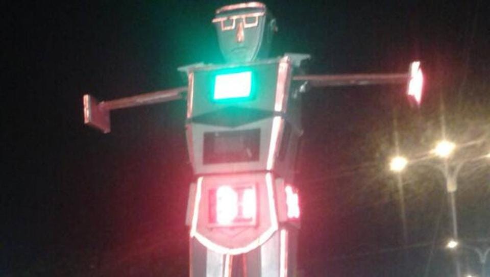 Indore India first city to use robot to control unruly traffic