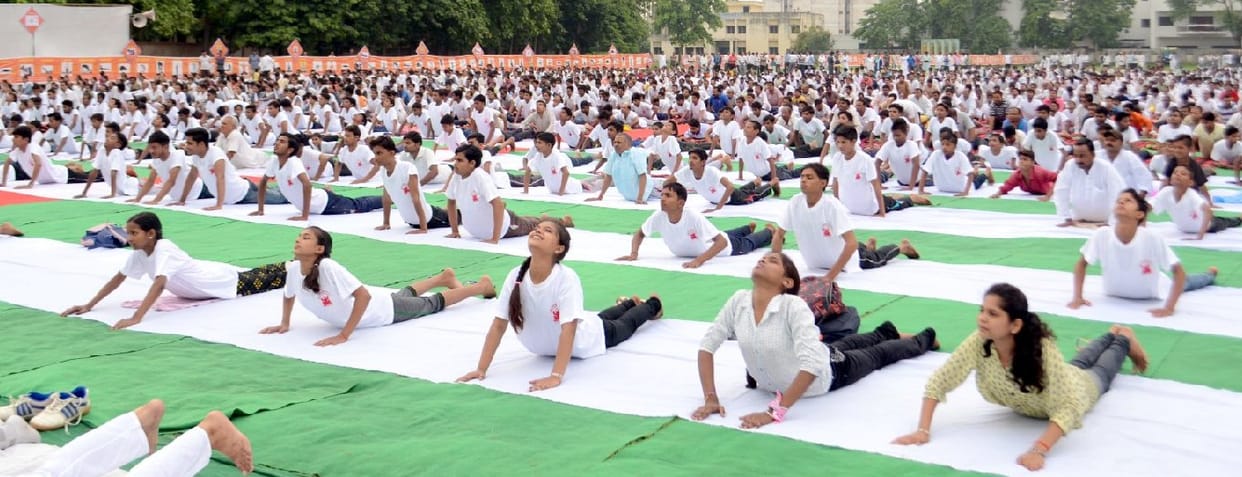 Enthusiasm for the yoga showing from town to villages