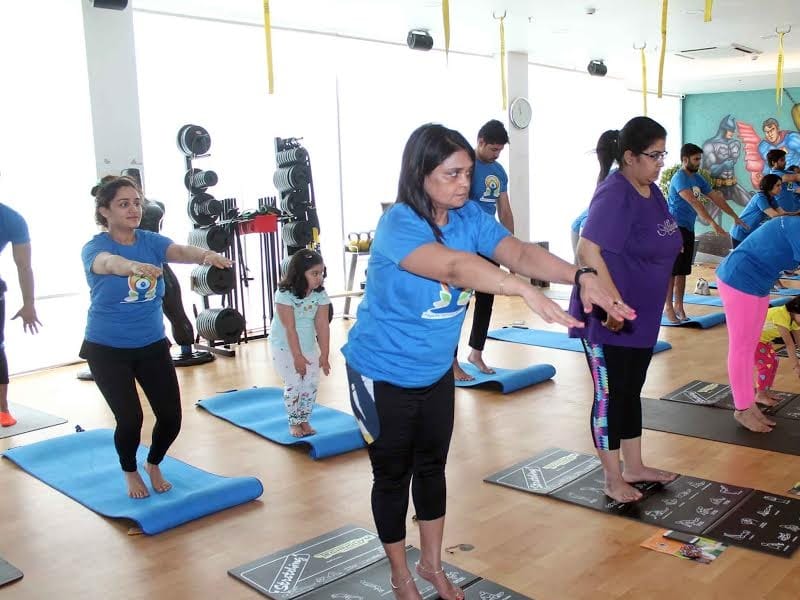aparna yadav performs yoga in Lucknow.