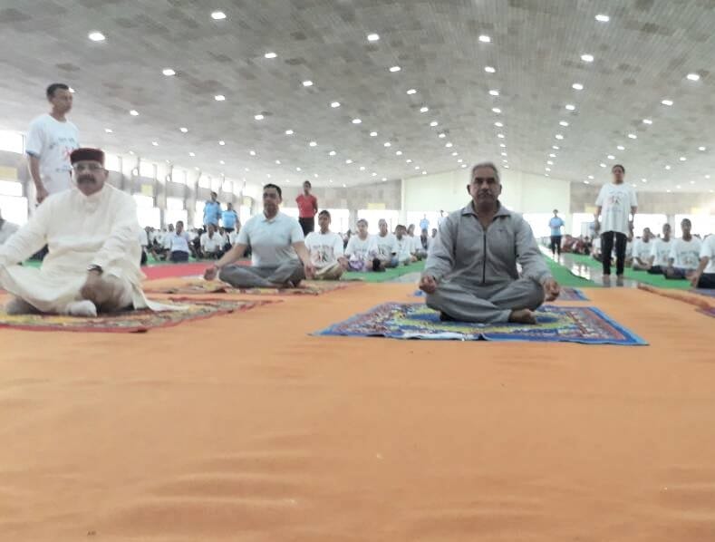 PM modi minister doing yoga in international yoga day