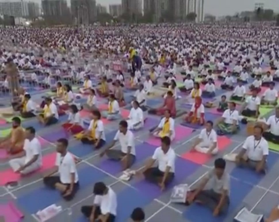 International Yoga Day: Amit Shah, Baba Ramdev kick off celebrations in Ahmedabad