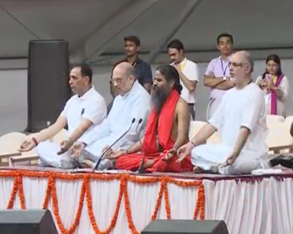 International Yoga Day: Amit Shah, Baba Ramdev kick off celebrations in Ahmedabad