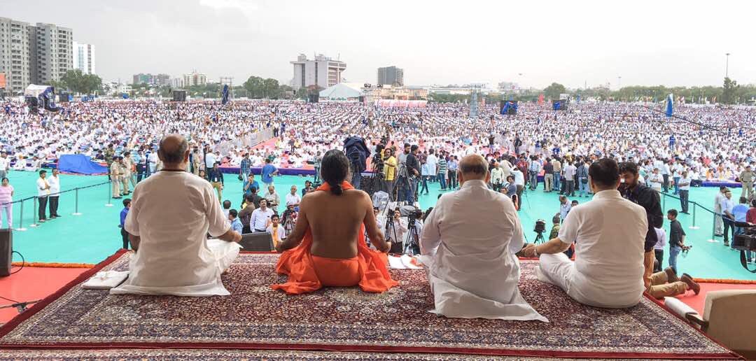 International Yoga Day: Amit Shah, Baba Ramdev kick off celebrations in Ahmedabad