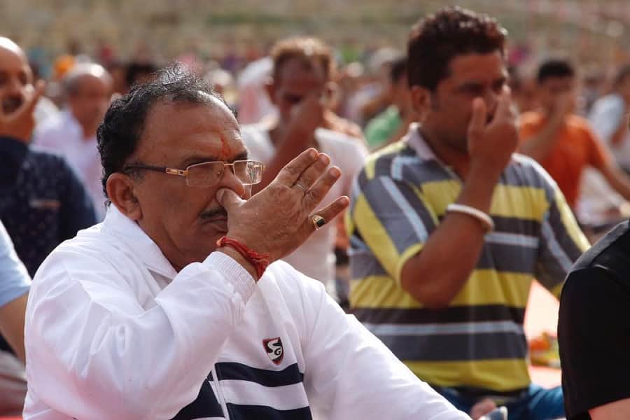 in pictures jaipurites on international yoga day 