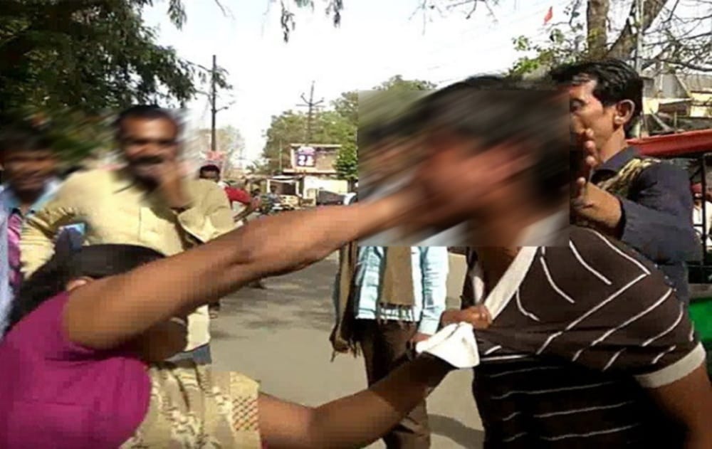 wife beat husband in police station