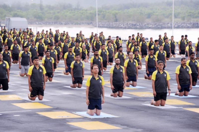 International yoga day: some special pictures of yoga from ladakh, INS vikramaditya and peru
