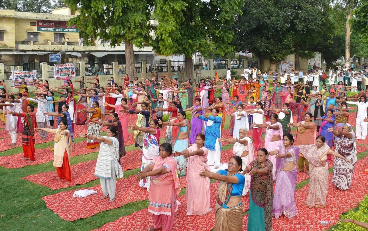 Yoga Sadhana, Pranayam welcomes the first ray