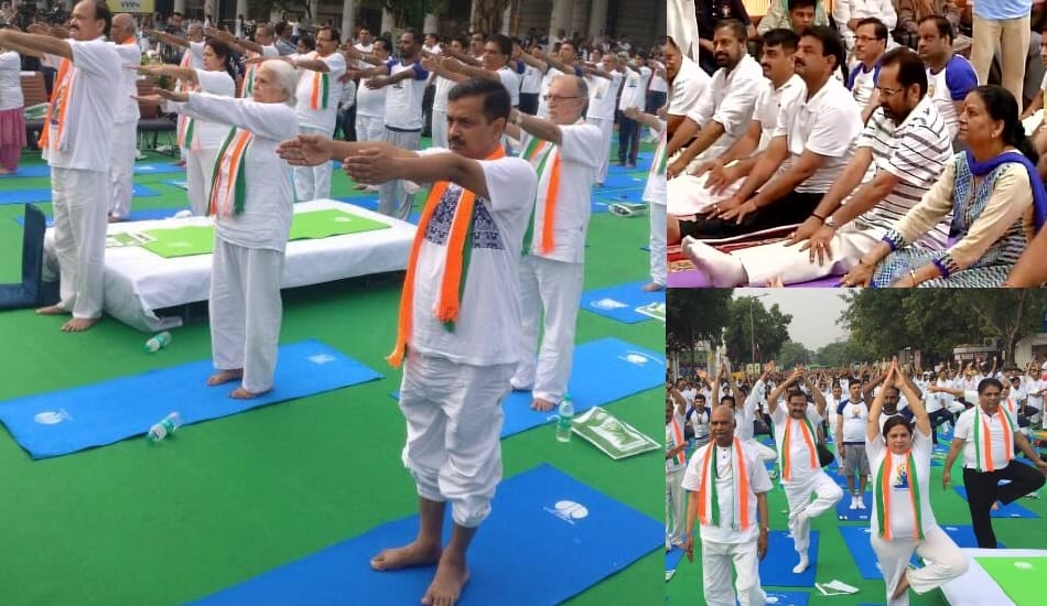  international yoga day program organised in connaught place delhi on 21st june