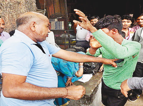 The biker was beaten by the rickshaw