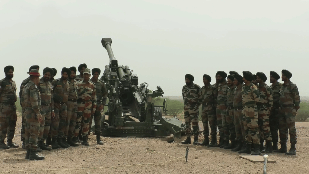 howitzer gun test start in pokhran of rajasthan