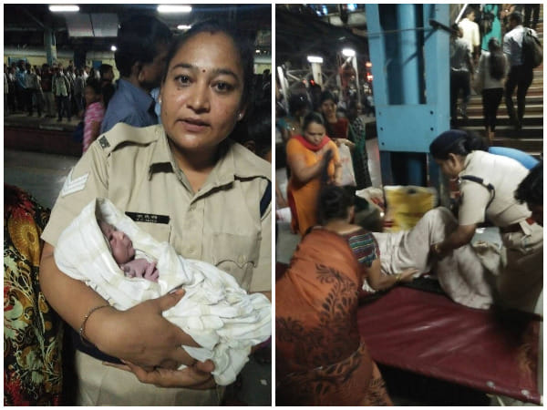 mumbai a women gave birth a baby at thane railway station