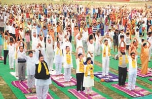 yoga day ः main programme in police line