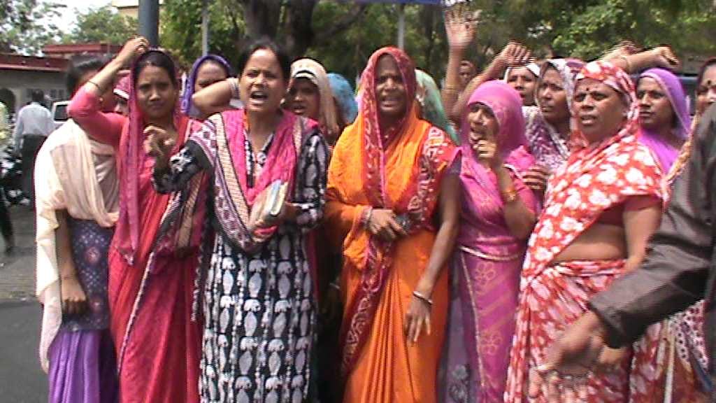Family protest against Assault with the young man