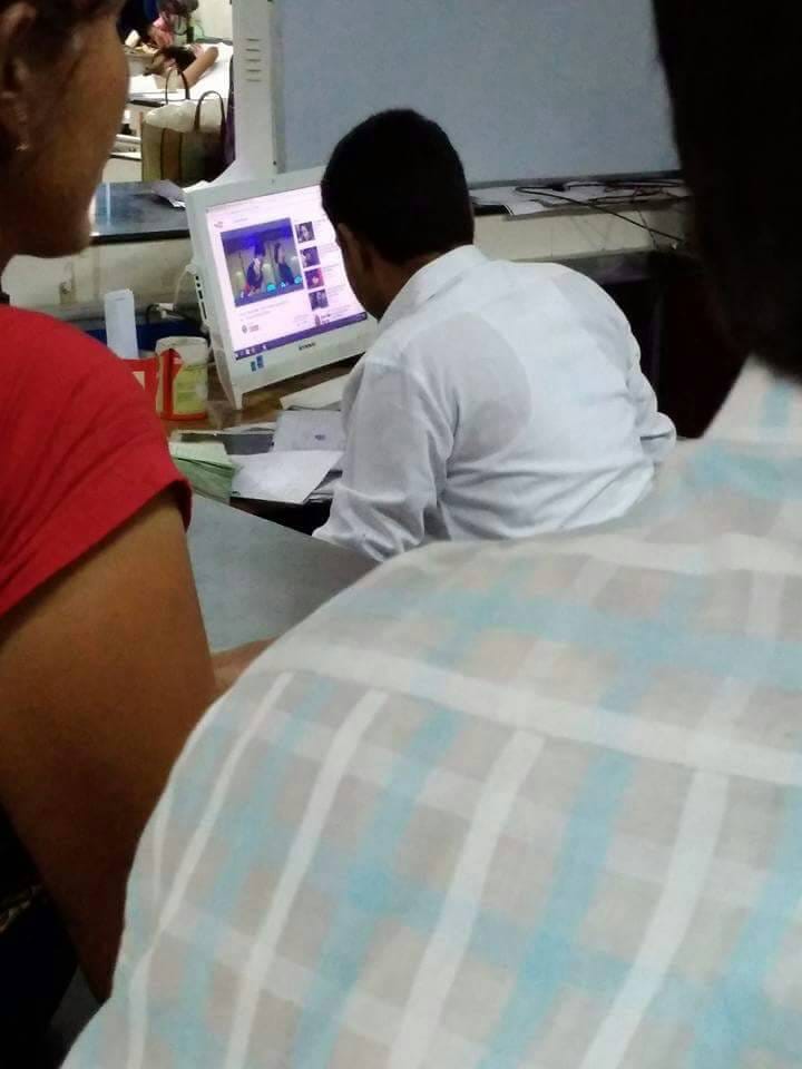 trauma center mail nurse watching video instead of attending patient