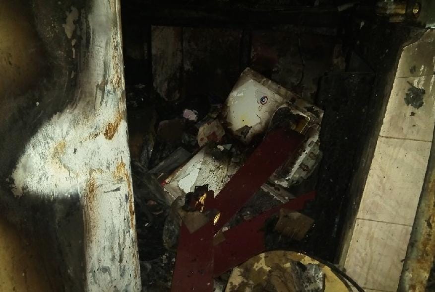 Showroom fire from short circuit