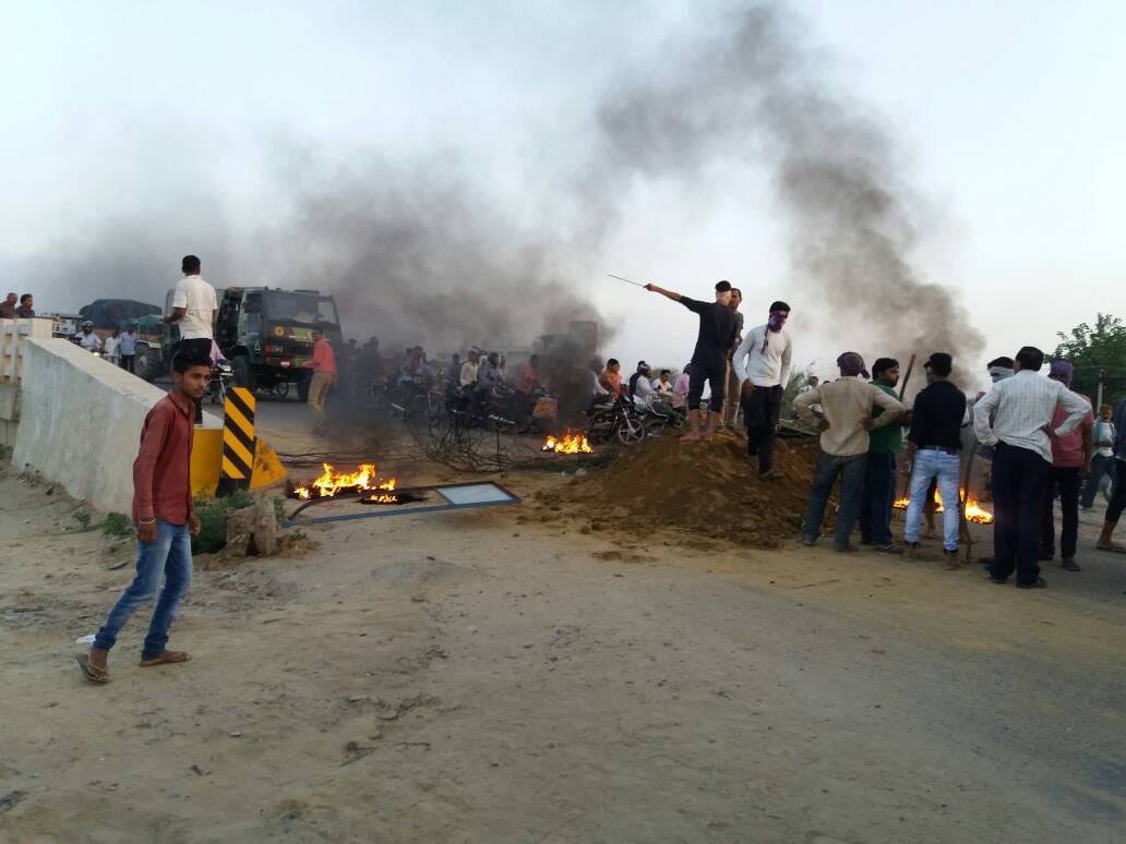 jat agitation in bharatpur, train track and highway also block