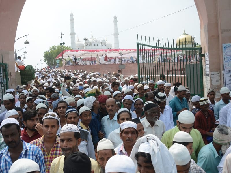 muslims perform namaz on friday in Lucknow.