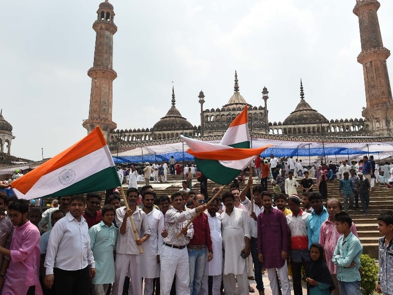 muslims perform namaz on friday in Lucknow.