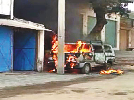 The fire in the van during the refilling, three scorching