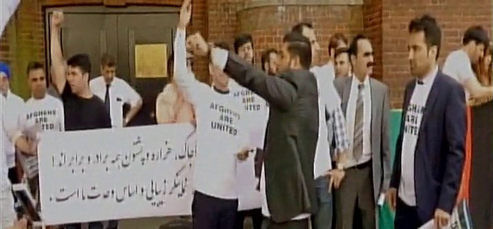 Afghans in London protest against Pakistan sponsored terrorism