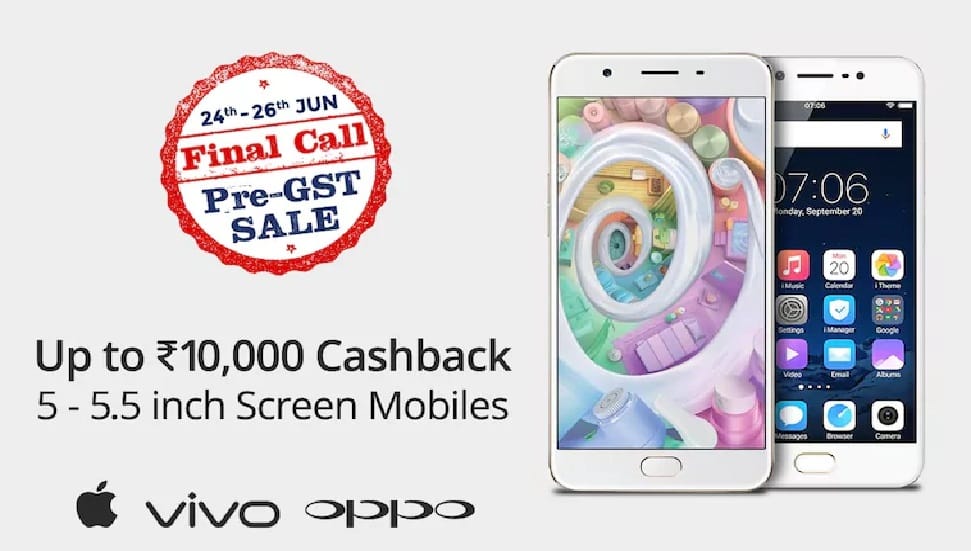 Paytm sale, Buy smartphone with upto Rs 10000 cashback