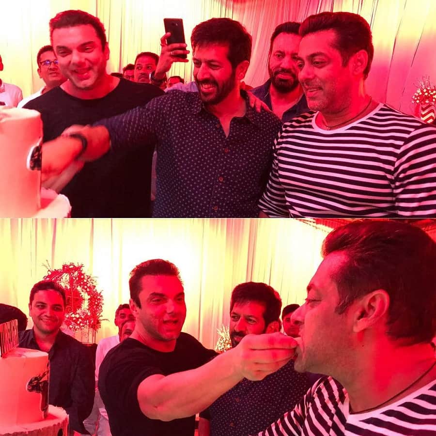 salman khan celebrates tubelight success party cuts cake