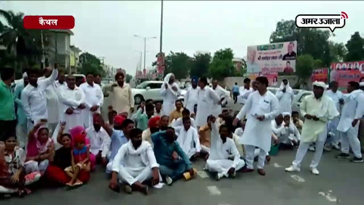 अंबाला रोड पर लगाया जाम