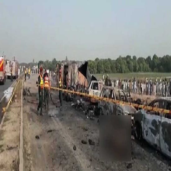 Massive oil tanker fire in pakistan, more than 100 are dead in accident