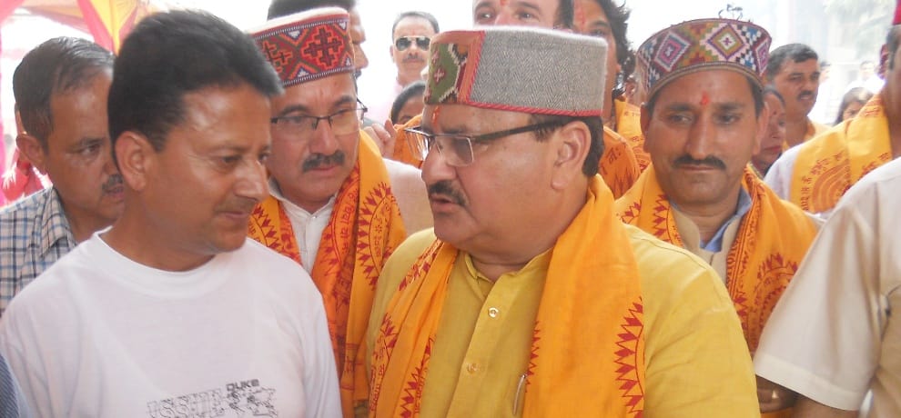 jp nadda on a visit to kullu