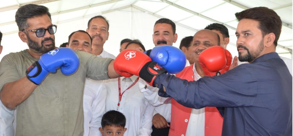 Bollywood Actor Sunil Shetty Attend Closing Ceremony of Himachal State Olympic Games