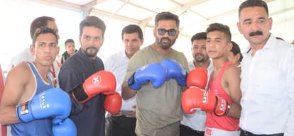 Bollywood Actor Sunil Shetty Attend Closing Ceremony of Himachal State Olympic Games