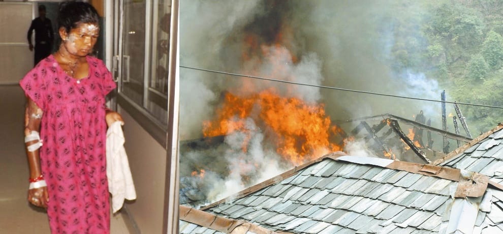 Attempt to suicide by mother Fourteen year old girl burned to death