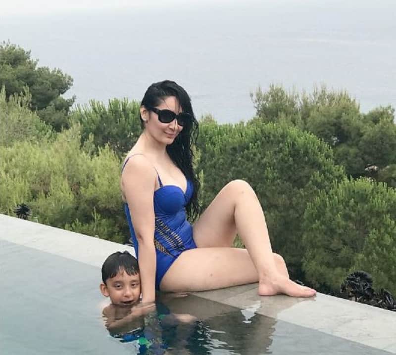 bhoomi starrer sanjay dutt wife maanayata dutt hot photos viral in swimsuit