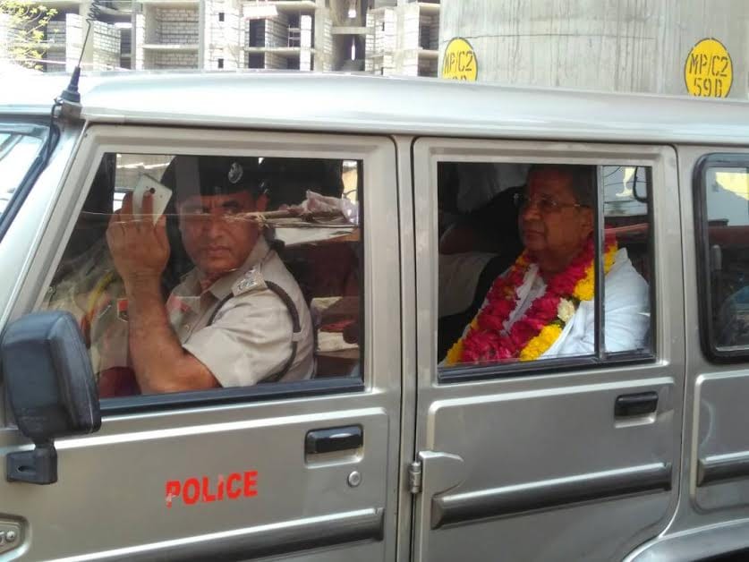 MLA Ghanshyam Tiwari taken into custody, then left