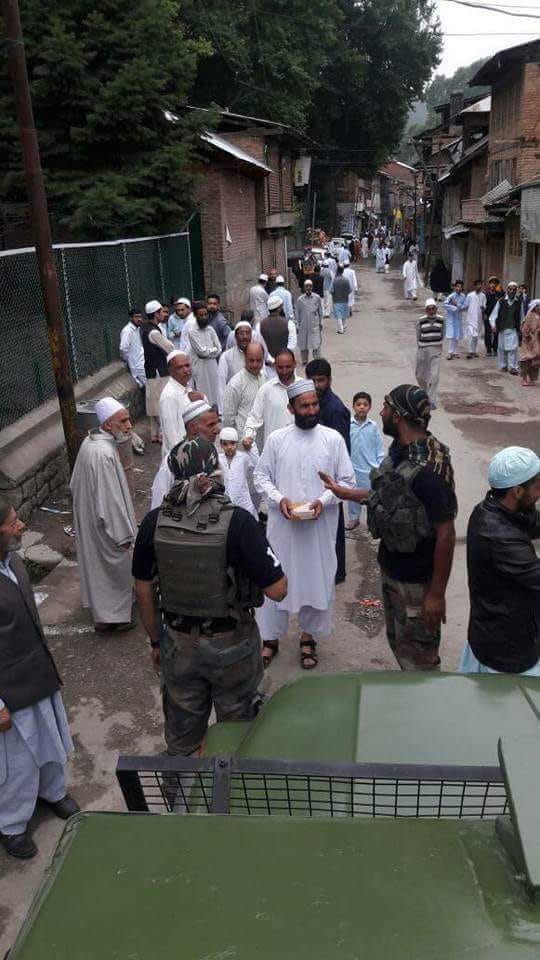 Army troops distributed sweets among people in kashmir