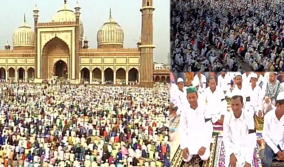 eid celebration in delhi ncr, somewhere happiness and somewhere celebration with black band on arm