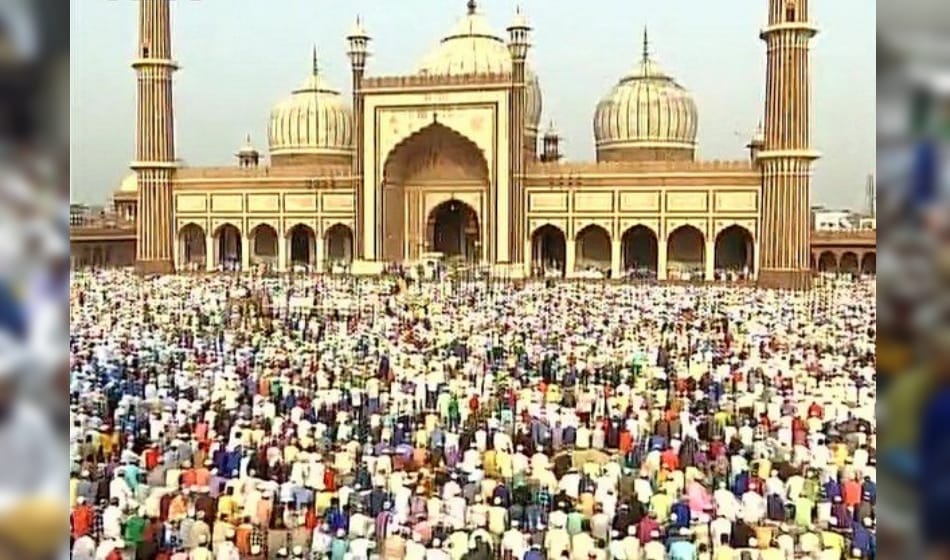 eid celebration in delhi ncr, somewhere happiness and somewhere celebration with black band on arm