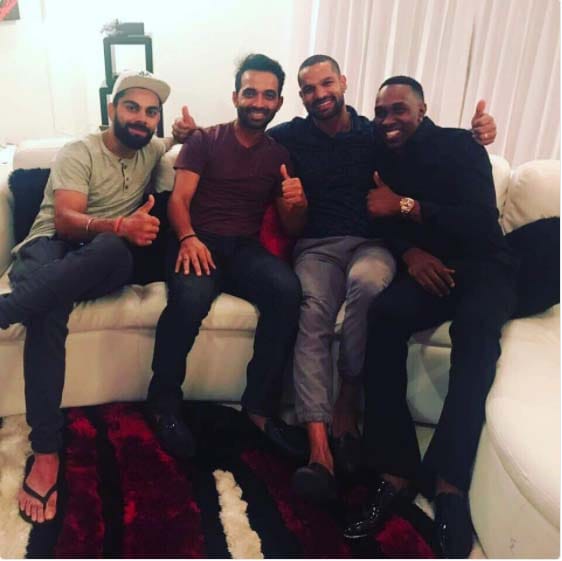 Virat Kohli and Co dine with out-of-action Dwayne Bravo post second ODI win
