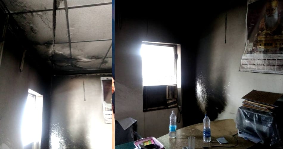fire in zirakpur police station, breaking news