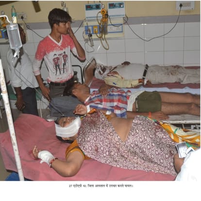 bus fall from bridge in etah left twenty one injured