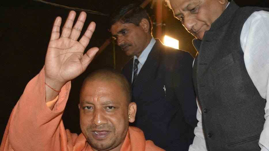 cm yogi adityanath in varanasi toady third time