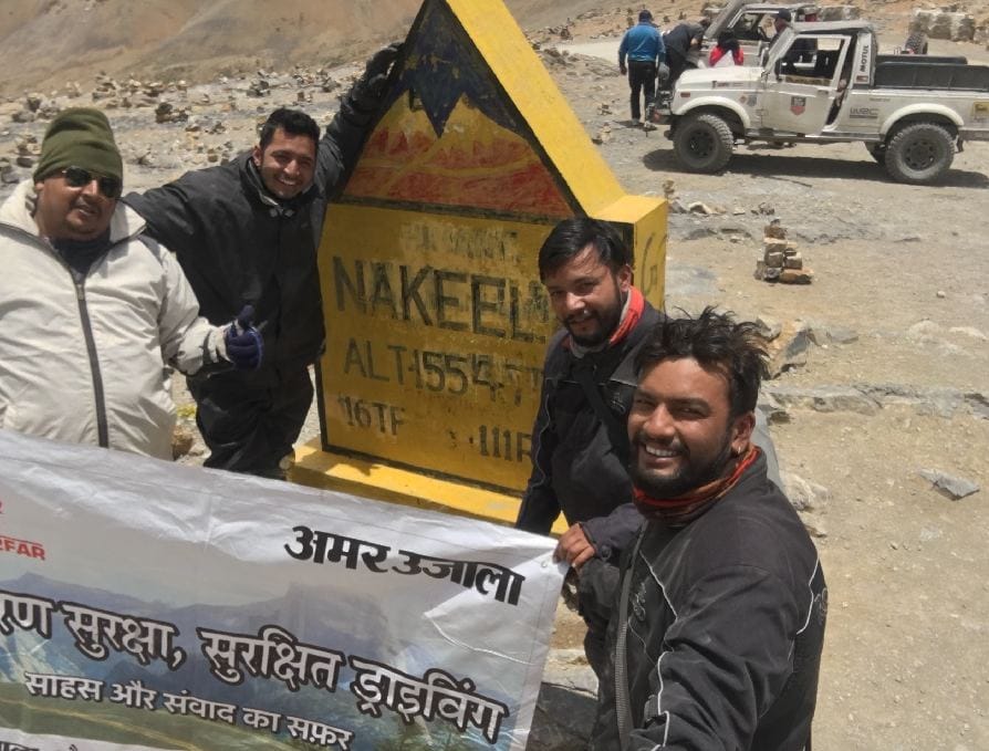 safe driving and environment Campaign by bike from Haldwani to Leh