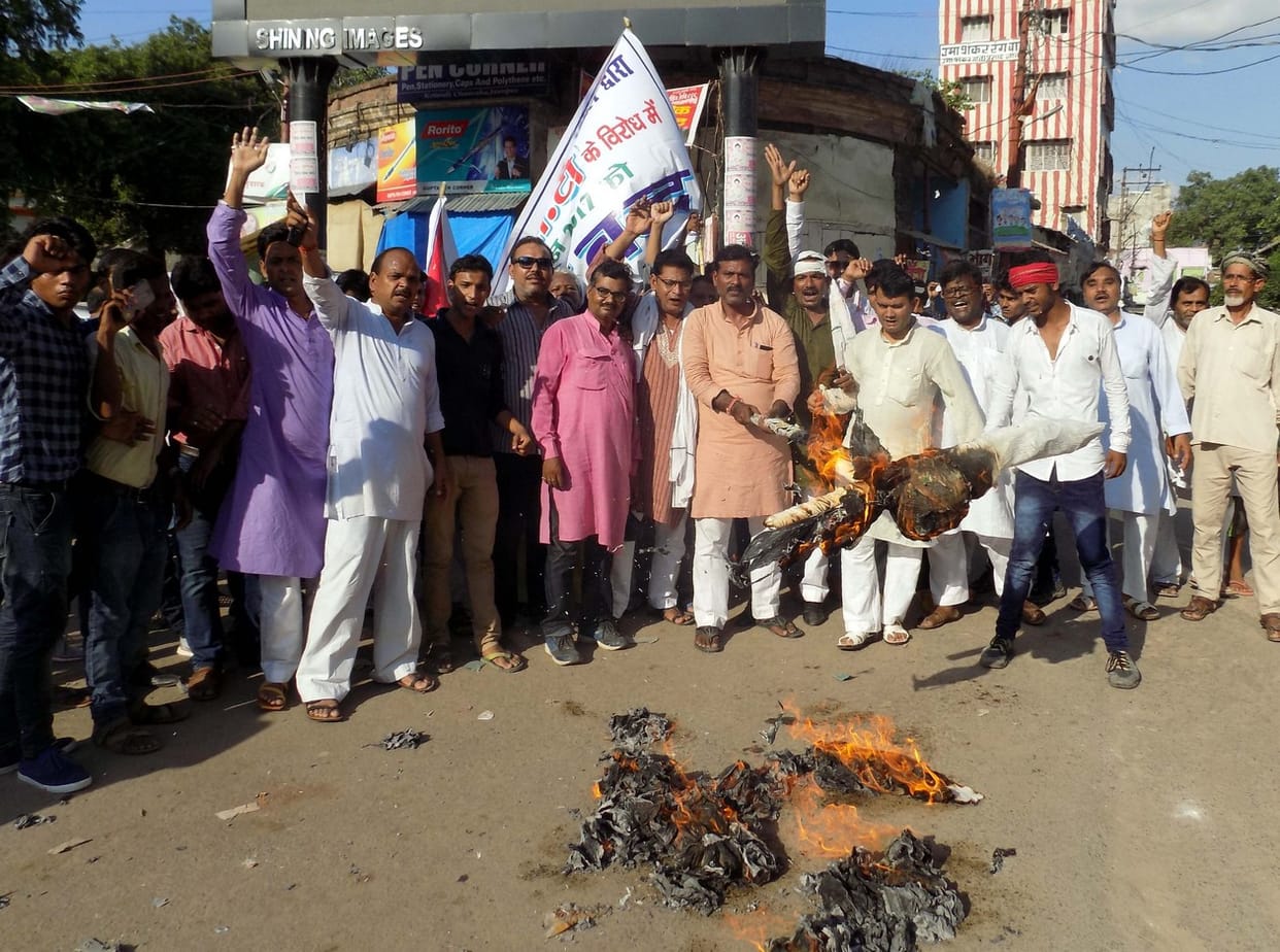 GST's effigy expresses resentment