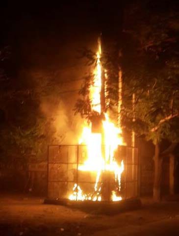 Two transformers engaged in burning Nakhasa after overhaate