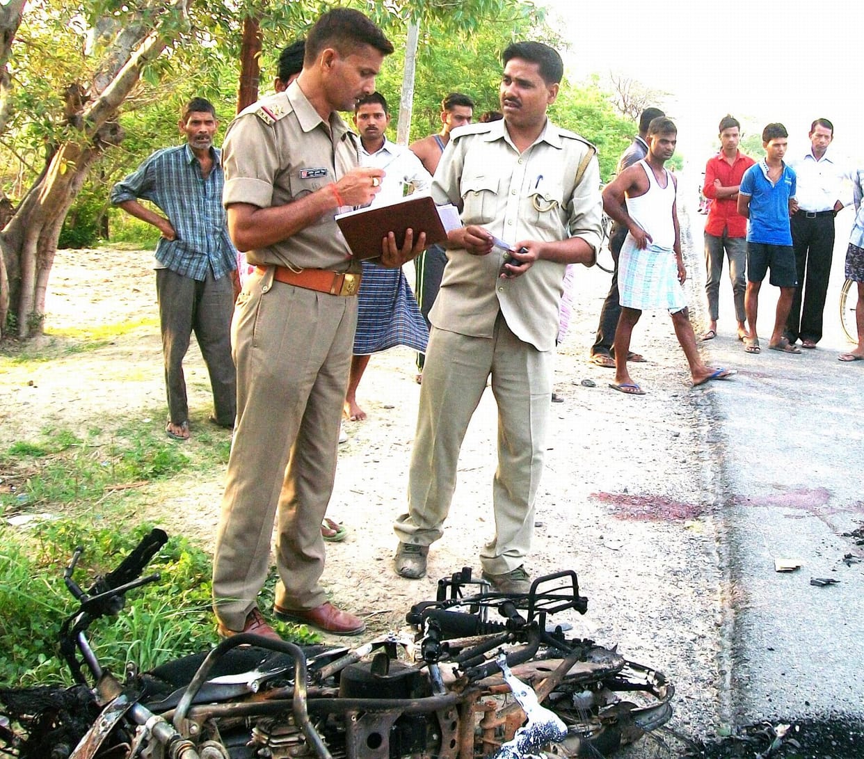 Fireball biker, burnt alive young man