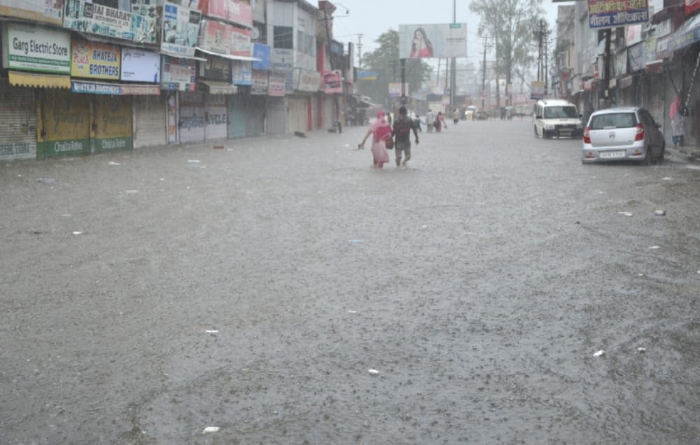 haridwar city after heavy rain