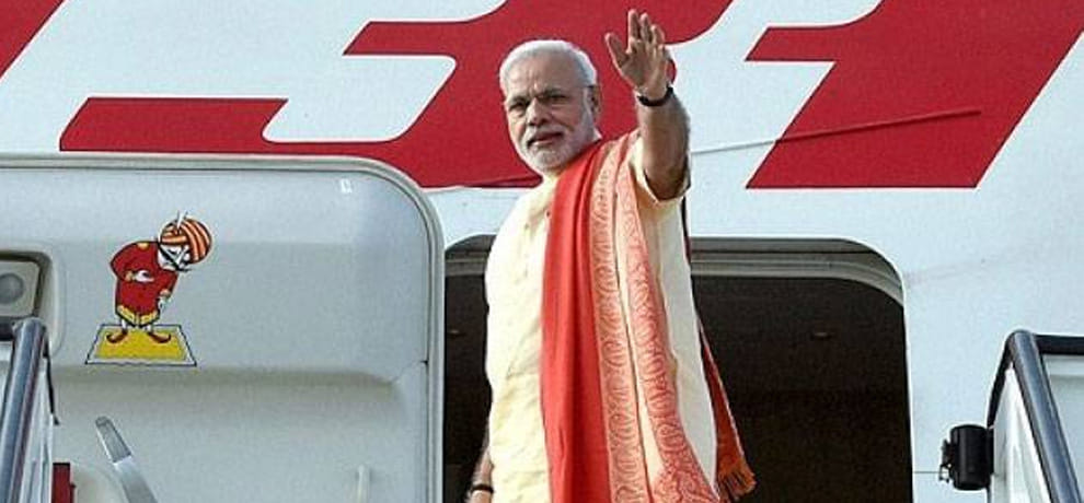 pm Narendra Modi spent 33 hours in flight during three nation 95 hour tour